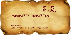 Pakurár Renáta névjegykártya